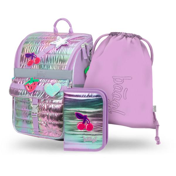 BAAGL SADA 3 Zippy Lavender: aktovka, peračník, vrecko