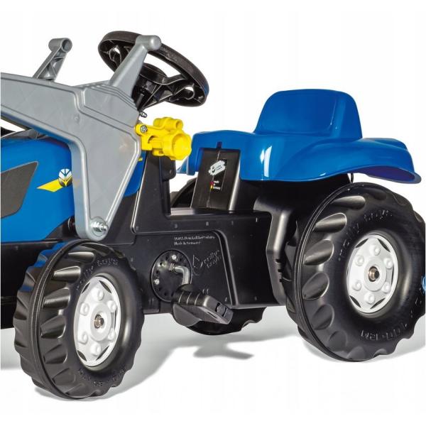 Rollytoys Šlapací traktor Rolly Kid New Holland modrý s nakladačem a vlečkou (obrázek 3)