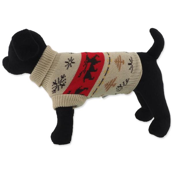 Svetr Dog Fantasy Winter Tale Vánoční pletený se soby, M 43cm (obrázek 7)