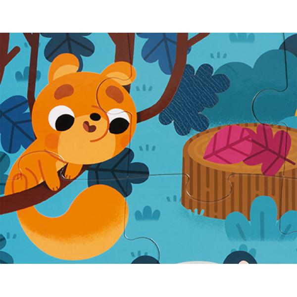 Janod Puzzle dotykové senzorické Lesní zvířátka s texturou 20 ks