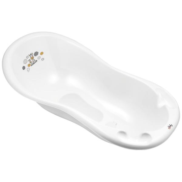 Maltex Vanička Zebra 100 cm so štupľom a protišmykovou podložkou - white