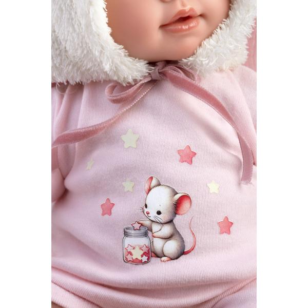 Llorens 63802 NEW BORN - realistická panenka miminko se zvuky a měkkým látkovým tělem (obrázek 5)
