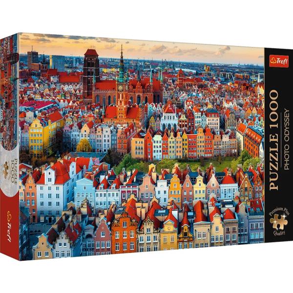 TREFL Puzzle 1000 Premium Plus Kvalita Foto Odysea: Pohled na Gdaňsk, Polsko