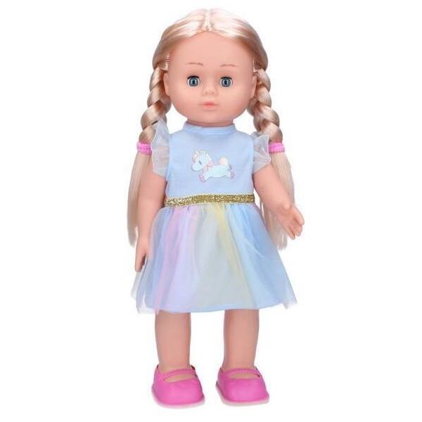 Eliška chodiaca bábika 41 cm, modré šaty