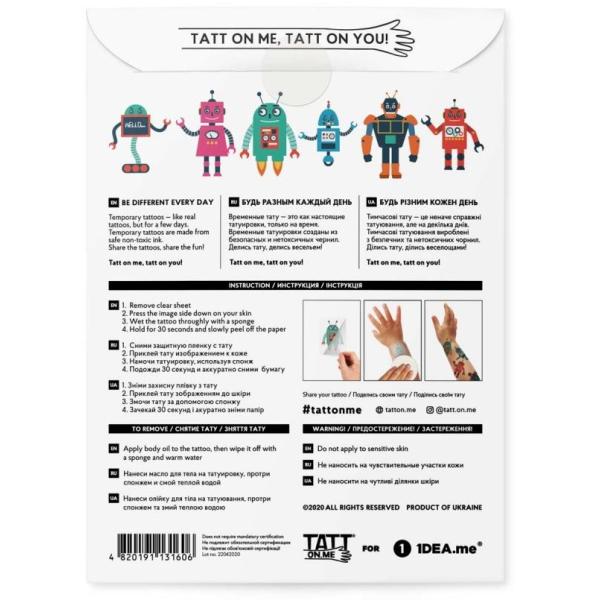 TATTonMe Tetovačky pro děti Roboti sada (obrázek 3)