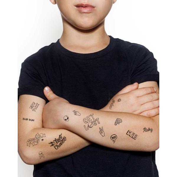 TATTonMe Voděodolné dočasné tetovačky pro děti Cool Škola mix