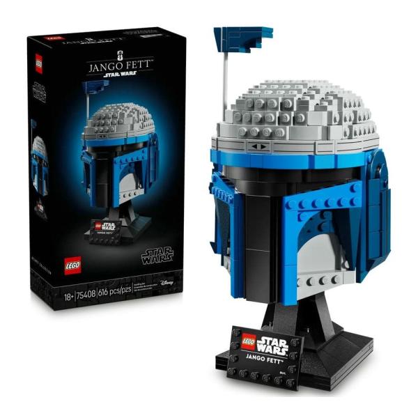 LEGO Star Wars 75408 Casco de Jango Fett - Kit de Maquetas para Adultos del Mandaloriano - Soporte, Placa de Identificación y Telémetro Ajustable - Regalo para Fans de El Ataque de los Clones-image