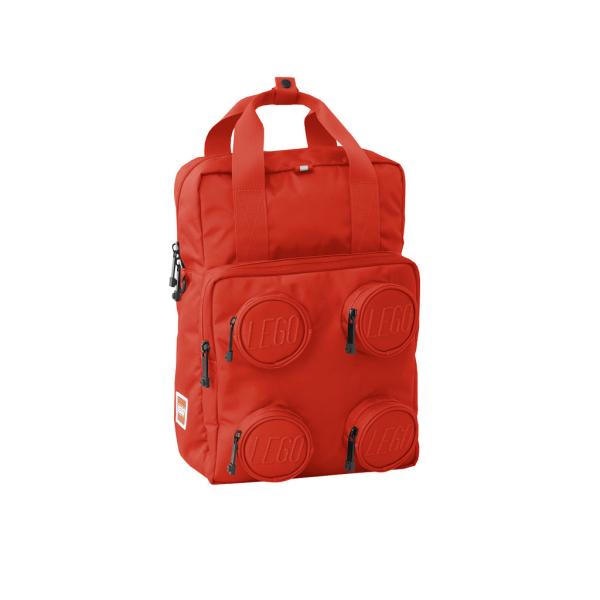 Lego® Signature Zaino Mattoncino 2X2 Con Scomparto Per Tablet/Laptop, 15L, 4 Tasche Frontali Porta Accessori - Rosso-image