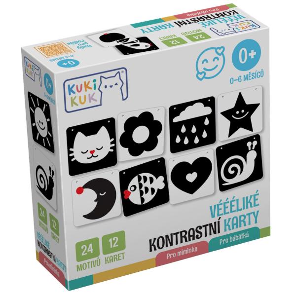 KukiKuk 80002 Velké kontrastní karty Pro miminka