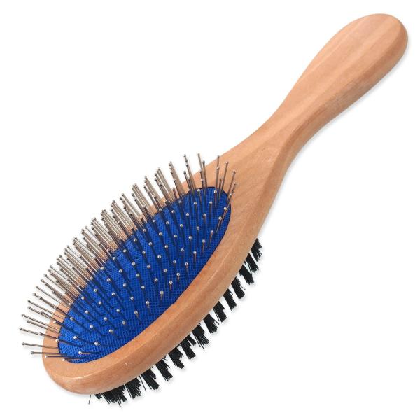 Spazzola Dog Fantasy punte/nylon double face legno L 23cm