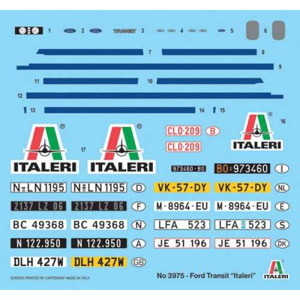 Model Kit auto 3975 - Ford Tranzit "Italeri" (1:24) (obrázek 3)