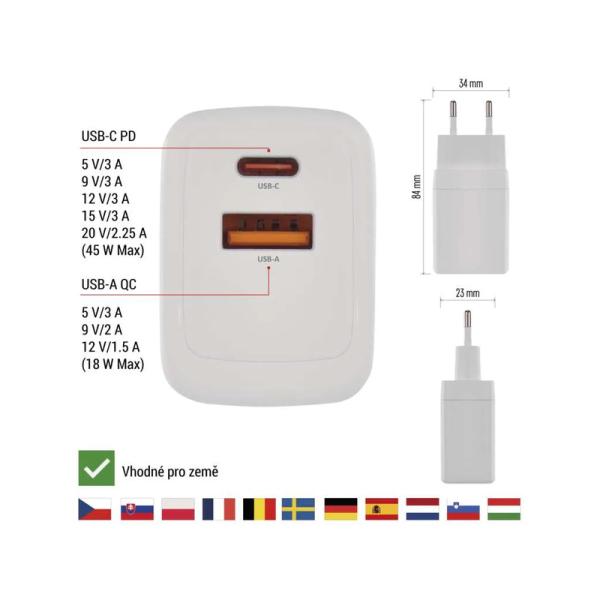 Síťový USB adaptér (zdroj) GaN PD 45W (obrázek 4)