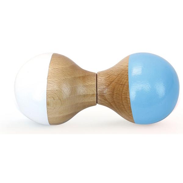 Vilac Dřevěné chrastítko bílo - modré