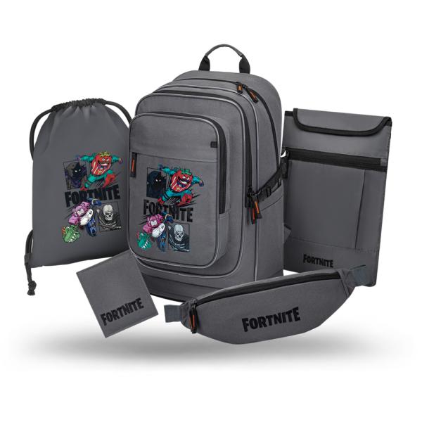 BAAGL SADA 5 Cubic Fortnite Squad: batoh, vrecko, ľadvinka, obal na notebook, peňaženka GR