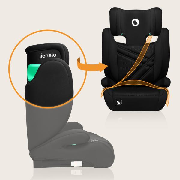 Lionelo Autosedačka Hugo i-Size (100-150 cm) Black Carbon (obrázek 8)