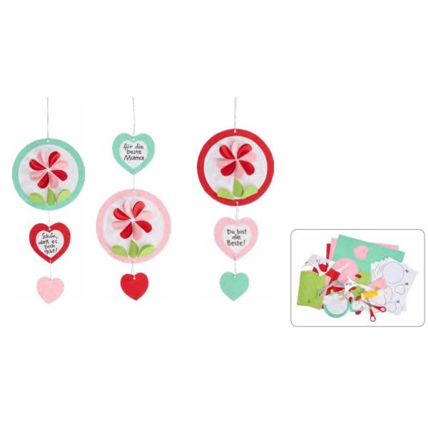 Haba Craft Kit Kreatívna sada Závesné dekorácie Srdiečka a kvety
