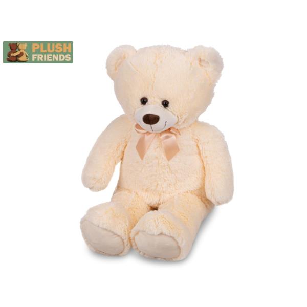 Plush Friends medveď plyšový 80cm béžový s mašľou
