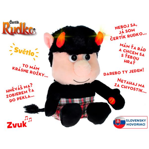 Čertík Rudko plyšový 20cm slovensky hovoriaci