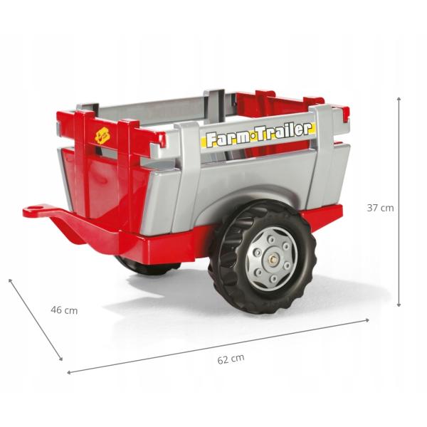 Rollytoys Vlečka za traktor 1osá Farm Trailer - striebornočervená (obrázek 6)