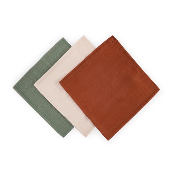 PETITE & MARS Sada plen bambusová mušelínová 3ks Moussy Earth Tones 68 x 68 cm (obrázek 3)