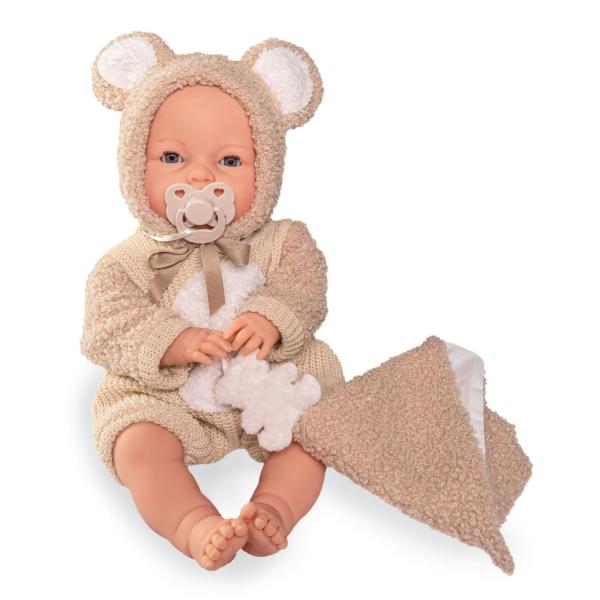 Antonio Juan 14364 BIMBA – mrkací panenka miminko se zvuky a měkkým látkovým tělem 37cm