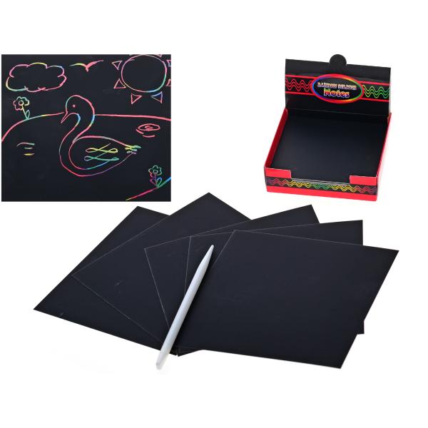 Vyškrabávací obrázky 100ks s tužkou