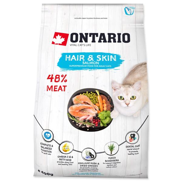 Krmivo Ontario Cat Hair & Skin 0,4kg (obrázek 3)