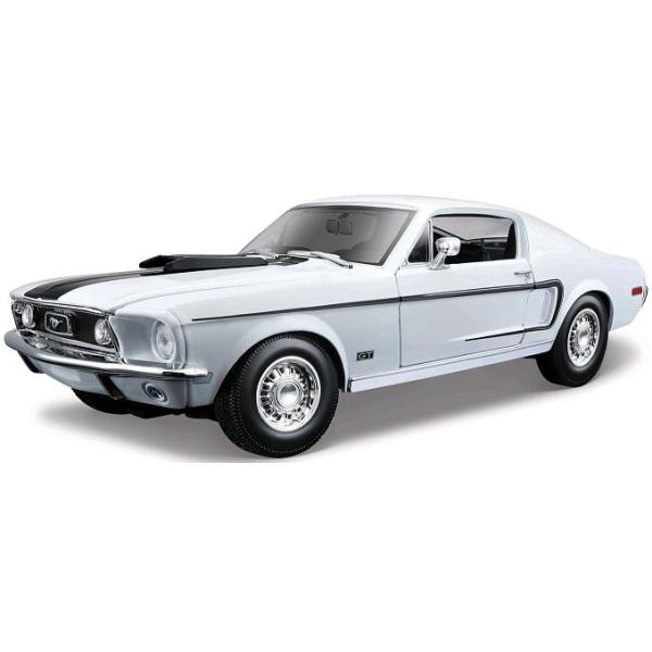 Maisto - 1968 Ford Mustang GT Cobra Jet, bílý, 1:18