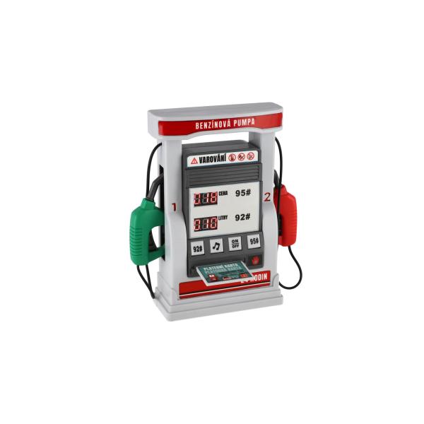 Benzínová pumpa plast na baterie se zvukem a světlem 17x23x6cm