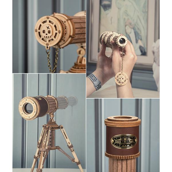 RoboTime 3D dřevěné mechanické puzzle Pirátský dalekohled (obrázek 4)