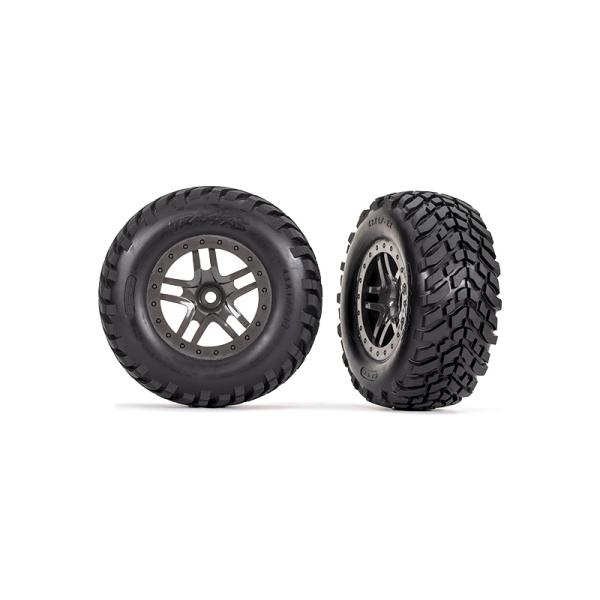 Traxxas koleso 2.2/3.0", disk SCT Split-Spoke gray beadlock, pneu SCT (2)