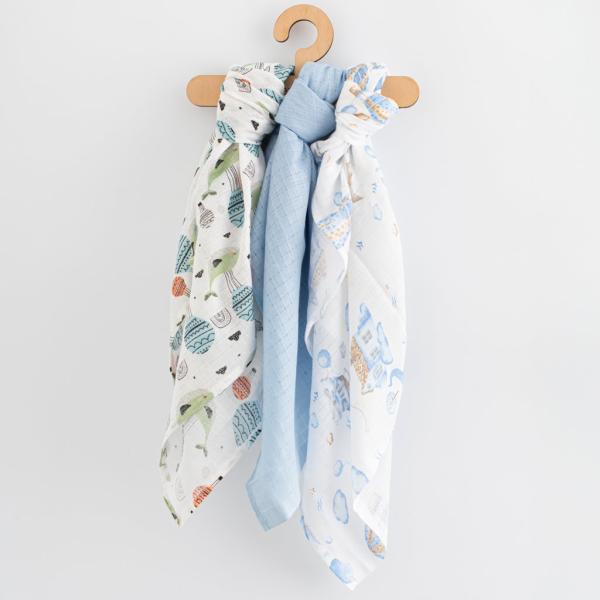 Bavlněné plenky s potiskem New Baby 70x80 cm 3 ks CHLAPEC