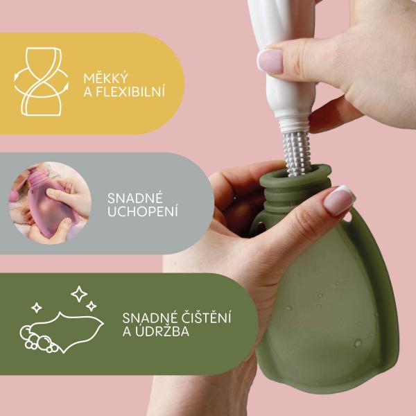 Silikonový plnitelný sáček na dětskou stravu, Transparent Green (obrázek 3)
