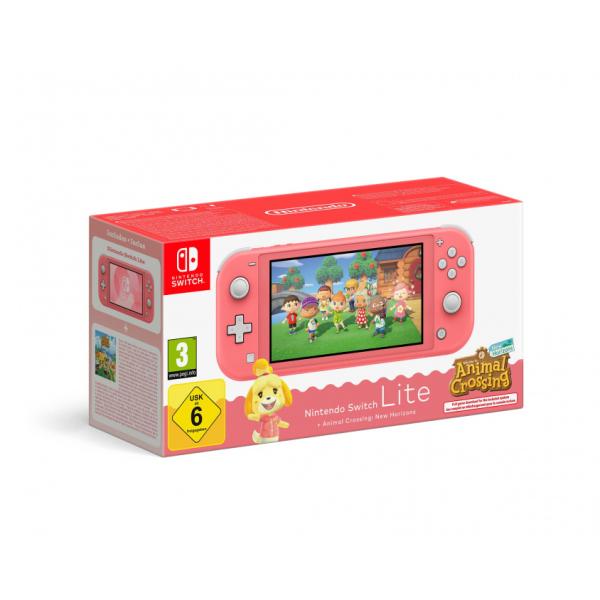 Nintendo Switch Lite Coral + ACNH bundle