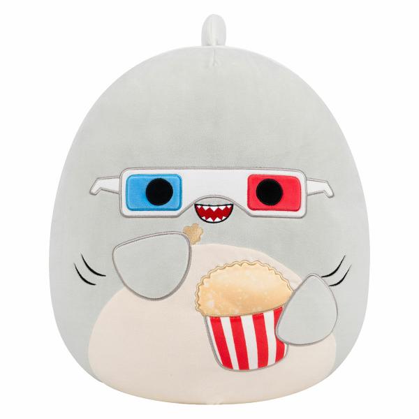 Squishmallows Šedý žralok s popcornem Gordon, 35 cm