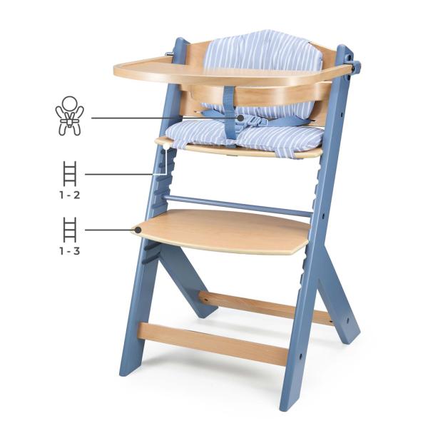 KINDERKRAFT Židlička jídelní Nordic Breeze s polštářem (obrázek 6)