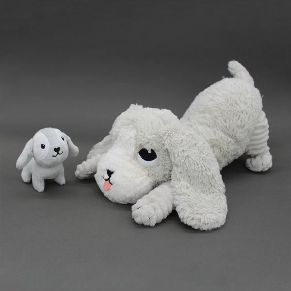 PTIPOTOS Plyšový pejsek Toutou světle šedý – máma s miminkem (obrázek 7)