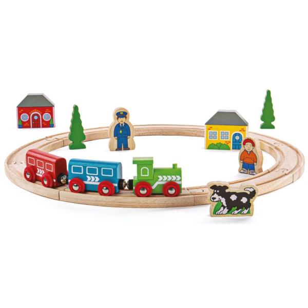 Bigjigs Rail Moja prvá vláčikodráha 19 dielov