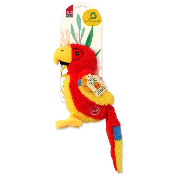Hračka Dog Fantasy Recycled Toy papoušek pískací se šustícím ocasem 23cm (obrázek 3)