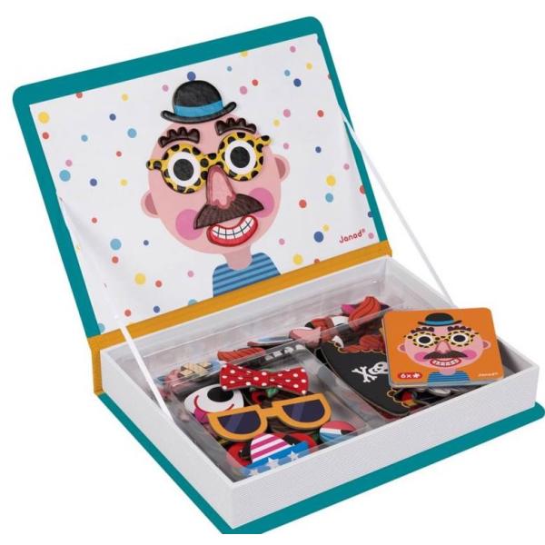 Janod Magnetibook Zábavné tváře chlapci Magnetická kniha pro děti