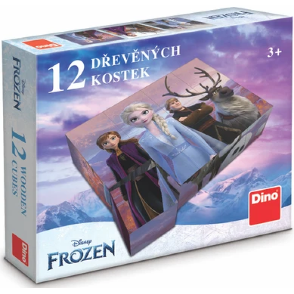 Dřevěné licenční kostky Frozen II – 12 kostek