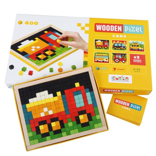 Cubik 14903 Pixel IV auta - dřevěná mozaika 400 kostek a 7 předloh (obrázek 5)