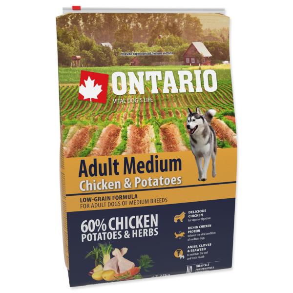 Krmivo Ontario Adult Medium Chicken & Potatoes 2,25kg