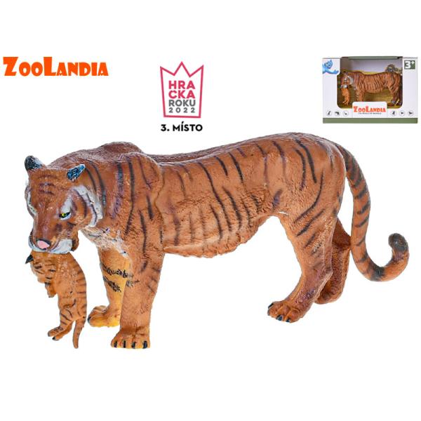 Zoolandia tygr s mládětem 15cm