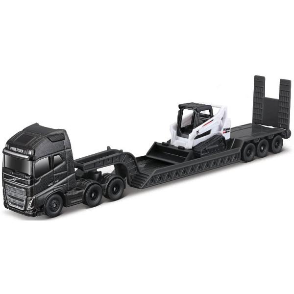 Maisto - Mini pracovné stroje, Sada veľkého ťahača, Volvo FH16, Bobcat T590
