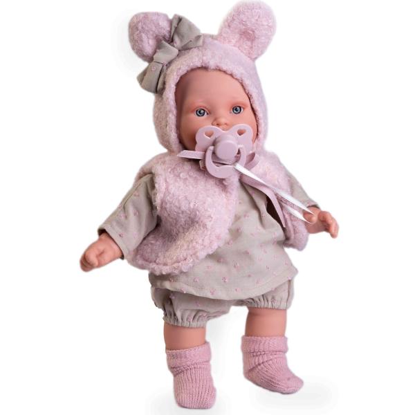 Antonio Juan 11320 KIKA – realistická panenka se zvuky a měkkým látkovým tělem – 27 cm