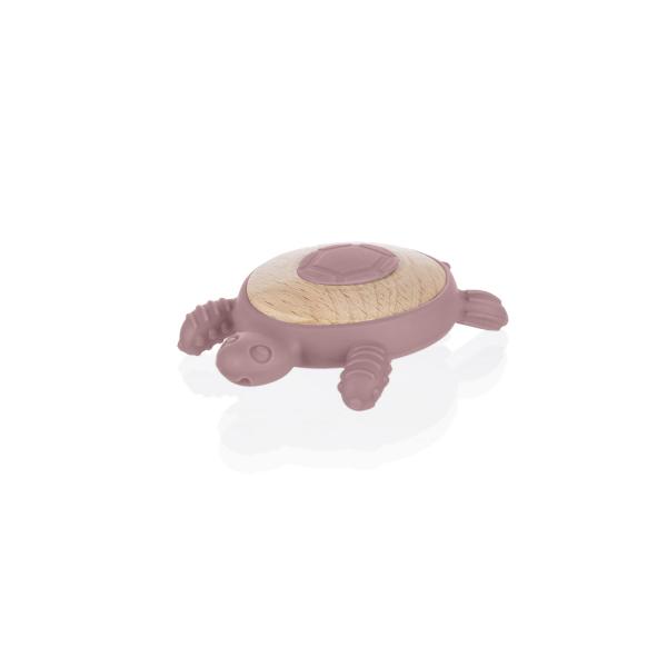 Silikonové dřevěné kousátko Turtle, Old Pink (obrázek 6)