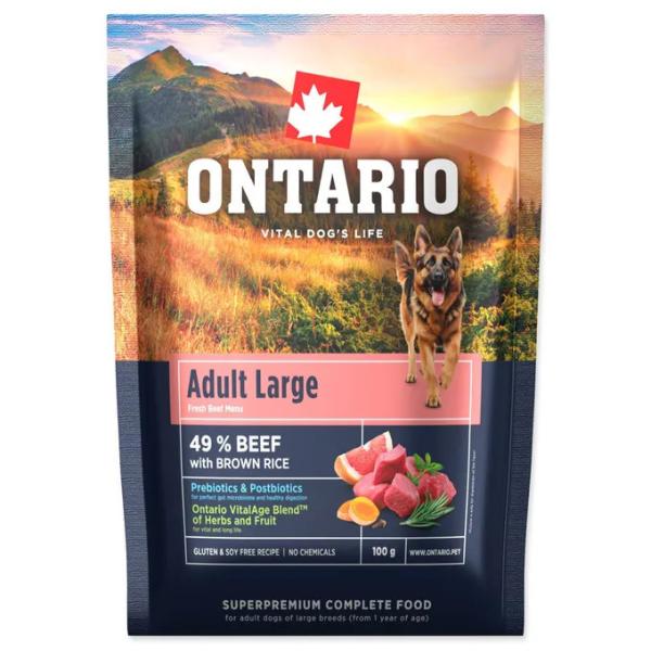Vzorek Ontario Adult Large Beef & Brown Rice 0,1kg