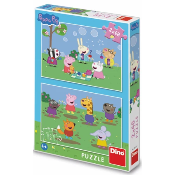 Puzzle Peppa Pig a kamarádi 2x48 dílků