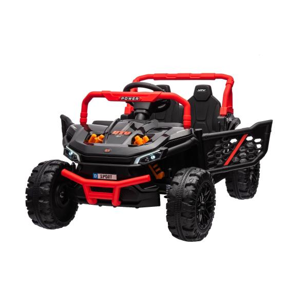 Elektrické autíčko UTV Small 12V, černé, Pohon zadních kol, 12V baterie